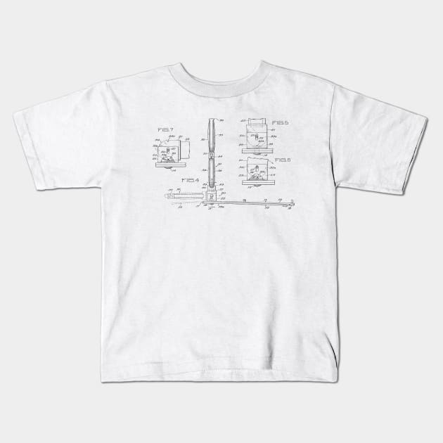 Foldable Highway Warning Signals Vintage Patent Hand Drawing Kids T-Shirt by TheYoungDesigns